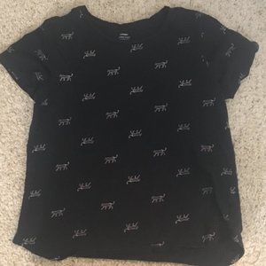 Old Navy Jaguar Print Black Top